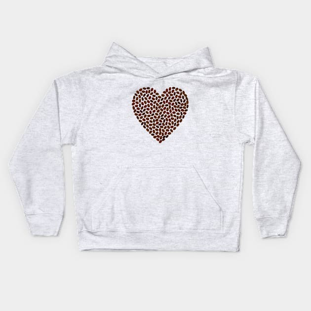 Coffee Heart Kids Hoodie by hsmaile
